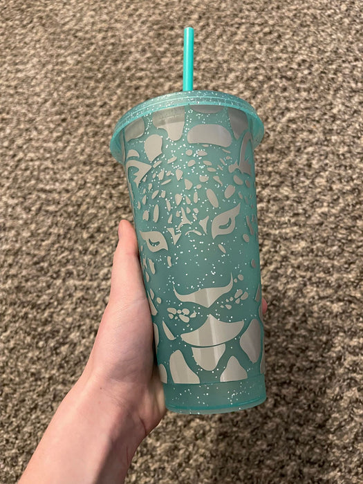 Leopard Face Full Wrap Sparkle Tumbler