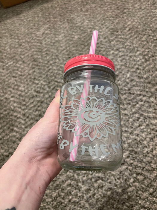 Live By The Sun Love By The Moon Mason Jar Cup