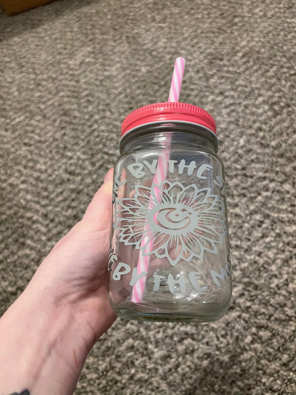 Live By The Sun Love By The Moon Mason Jar Cup