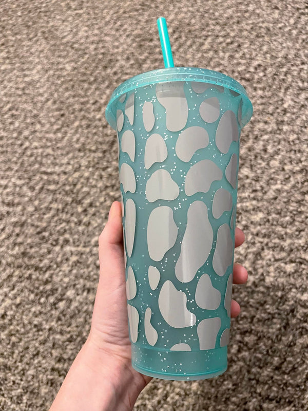 Leopard Face Full Wrap Sparkle Tumbler