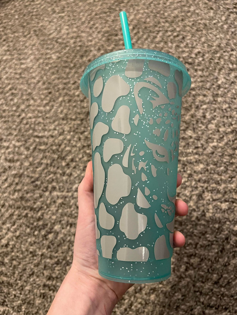 Leopard Face Full Wrap Sparkle Tumbler