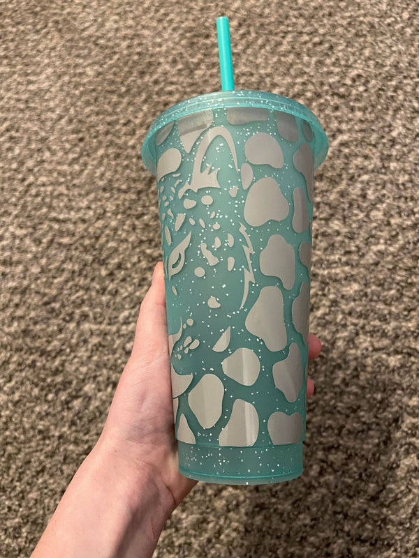 Leopard Face Full Wrap Sparkle Tumbler