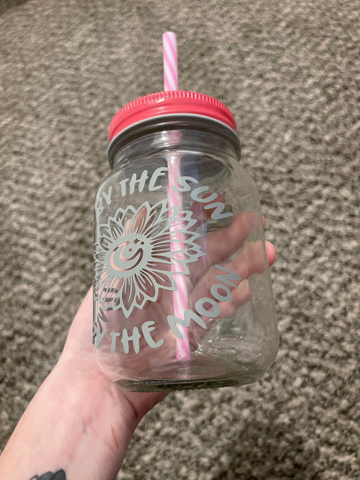 Live By The Sun Love By The Moon Mason Jar Cup
