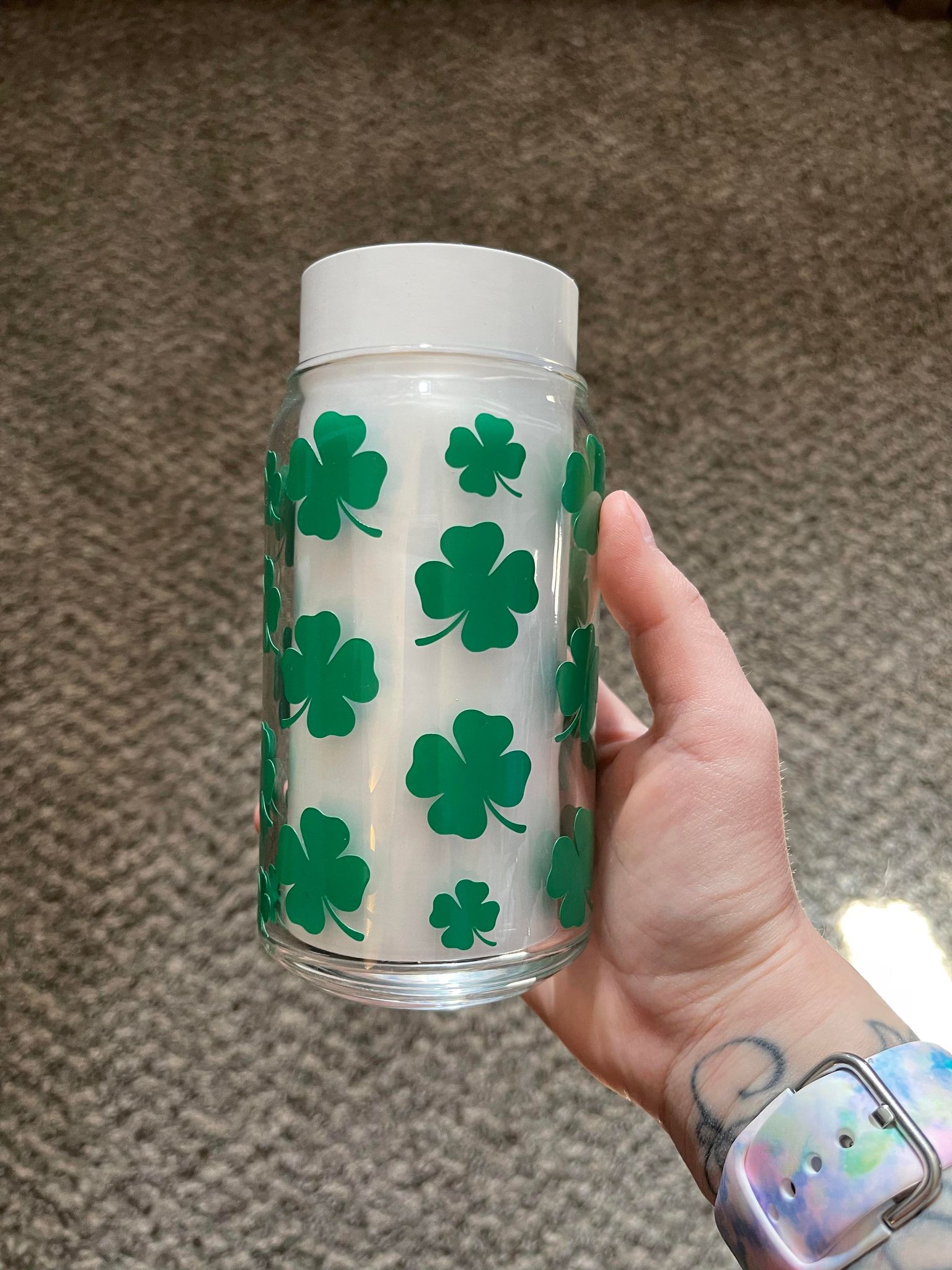 Shamrock Libbey Can Glass