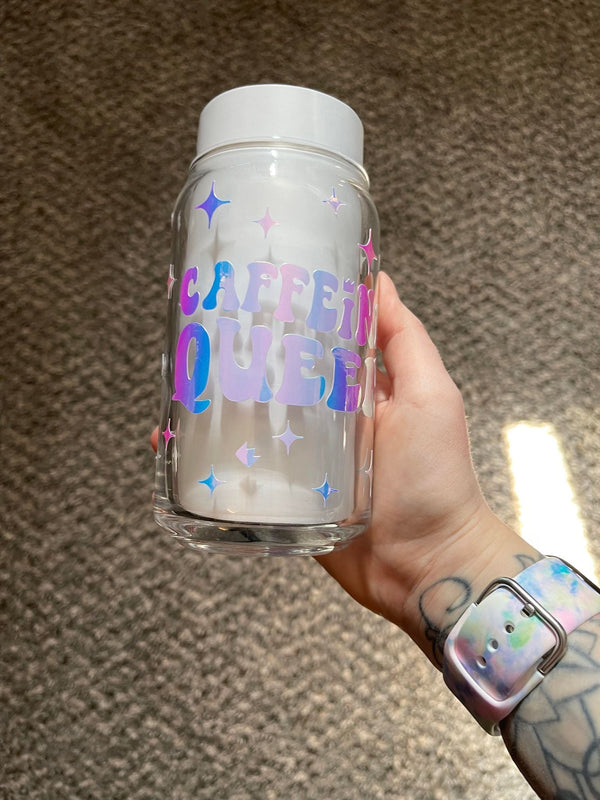 Caffeine Queen Libbey Full Wrap Can Glass