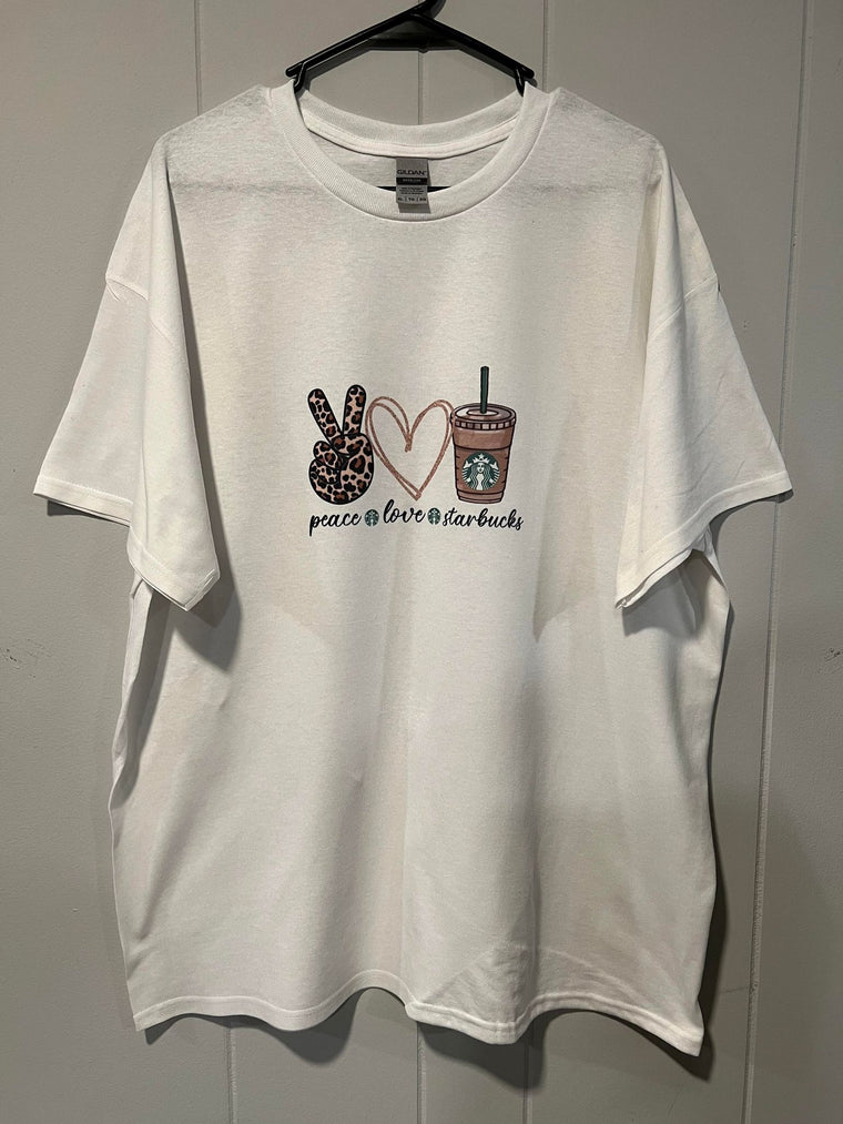 Peace Love Coffee Sublimation Shirt