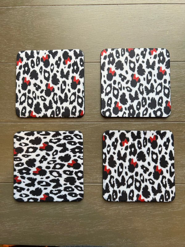 Cheetah Print Heart Sublimation Coaster