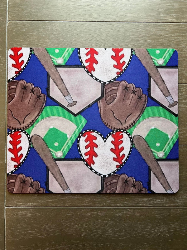 Baseball Print Mouse Pad