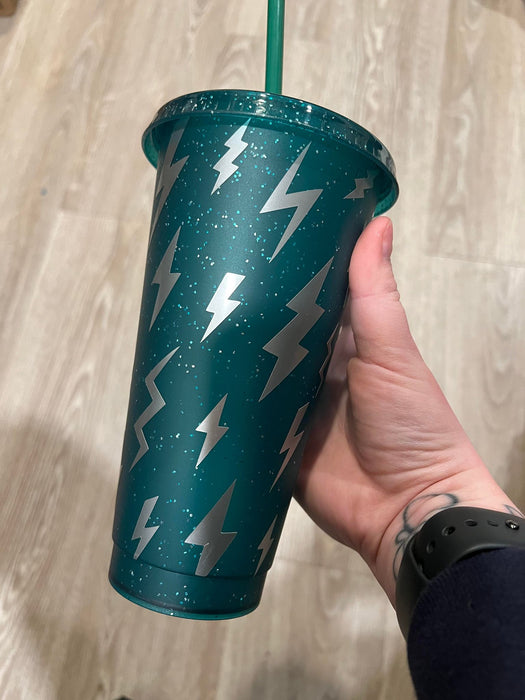 Lightning Bolt Full Wrap Sparkle Tumbler