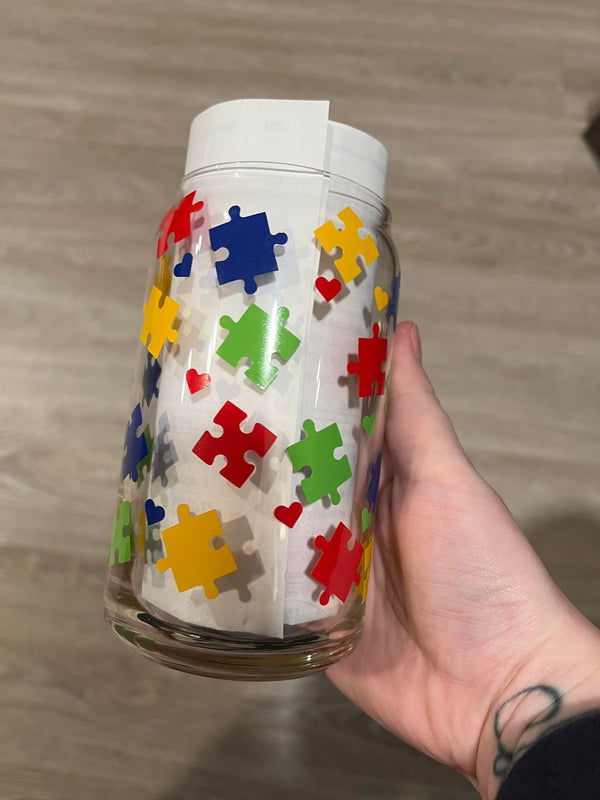 Autism Full Wrap Libbey Can Glass