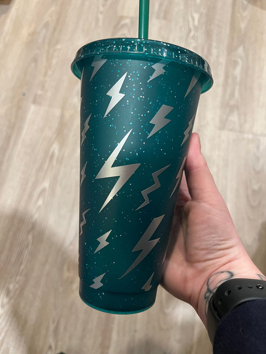 Lightning Bolt Full Wrap Sparkle Tumbler