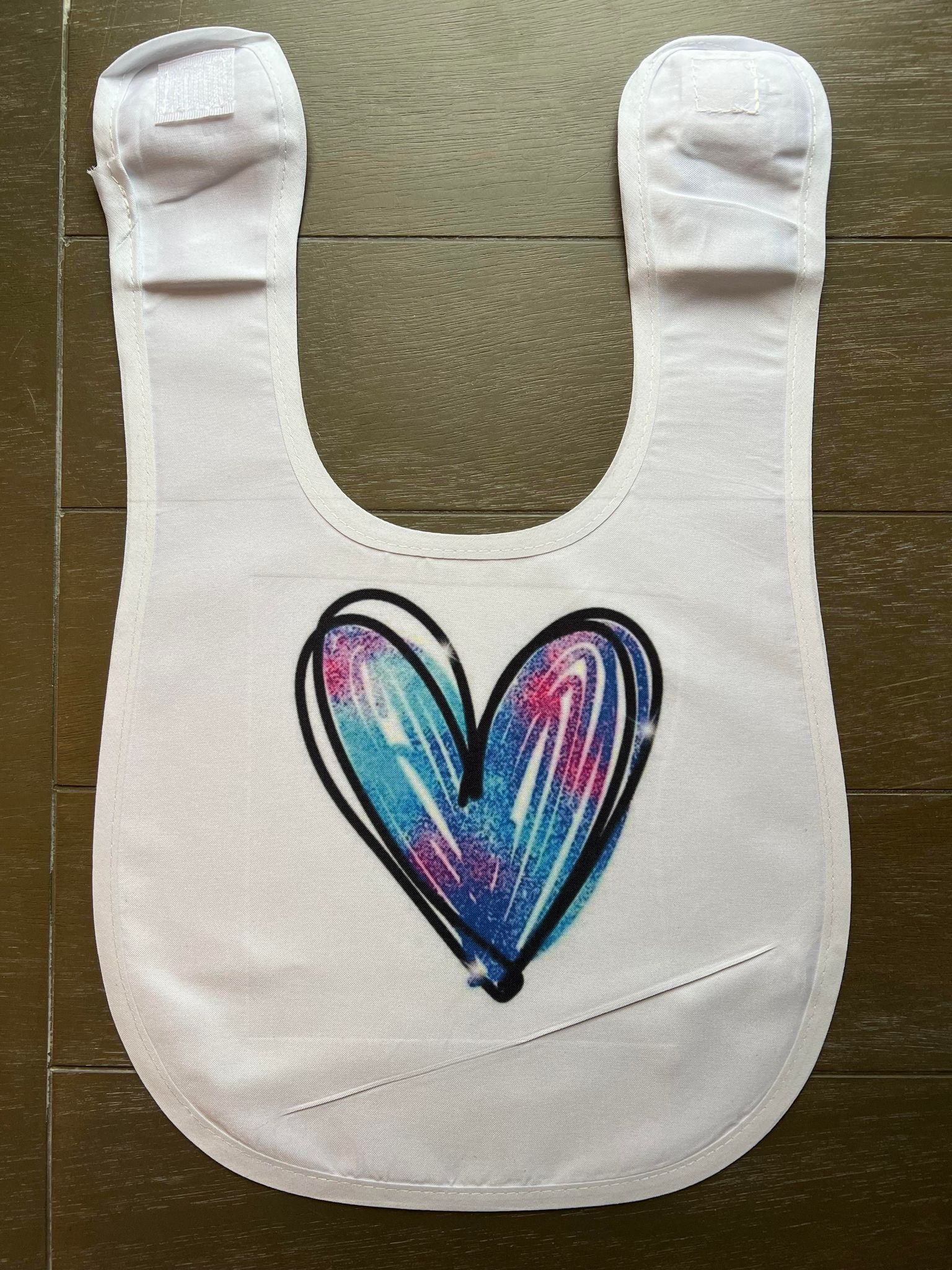 Heart Sublimated Baby Bibs