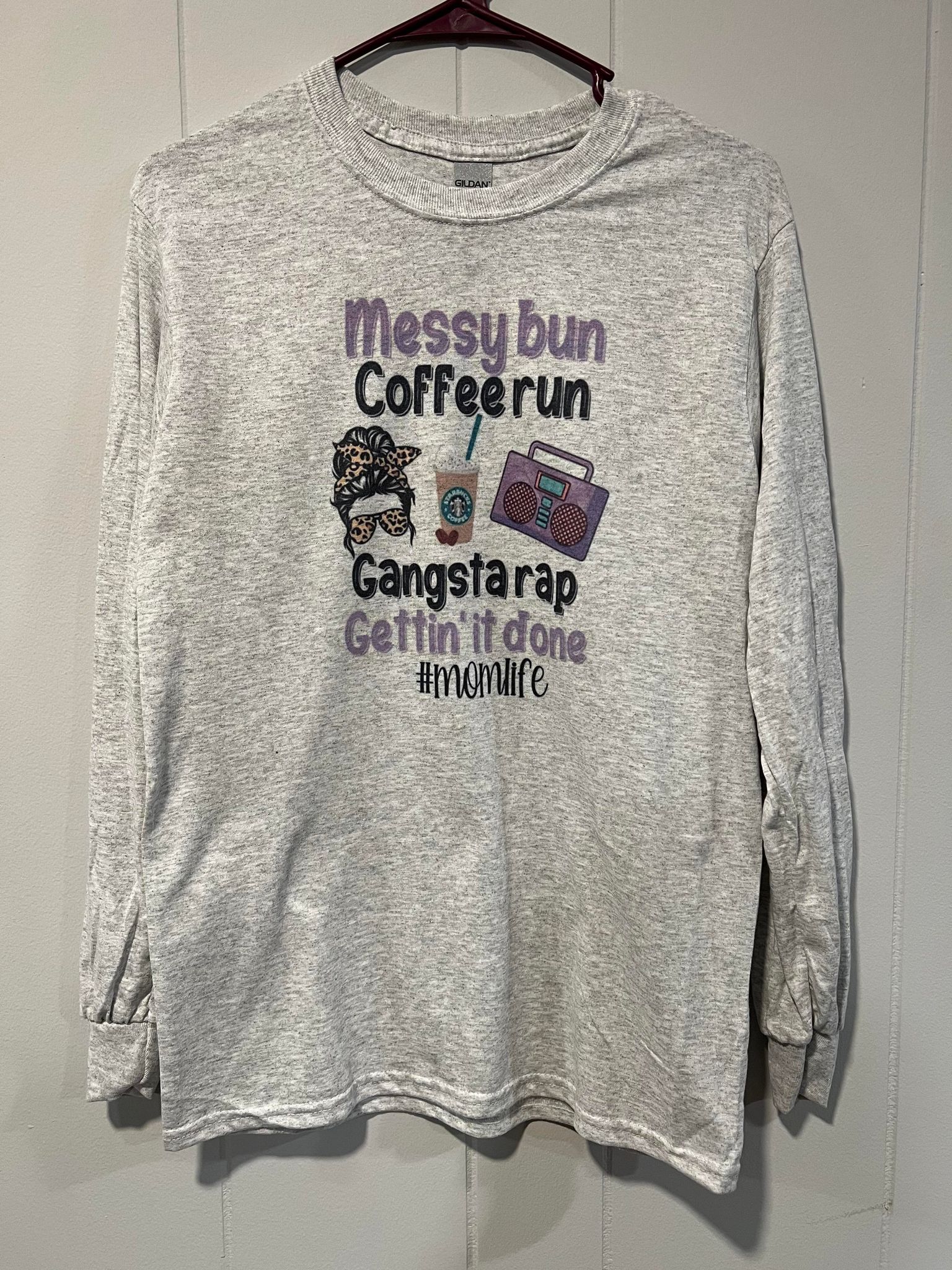 Messy Bun Coffee Run Long Sleeve Sublimation Shirt