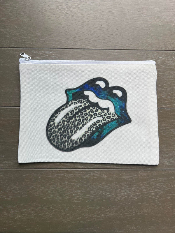 Sublimation Cheetah Lips Cosmetic Bag