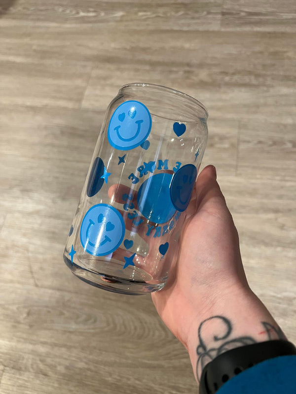 Love More Worry Less Full Wrap Libbey Can Glass