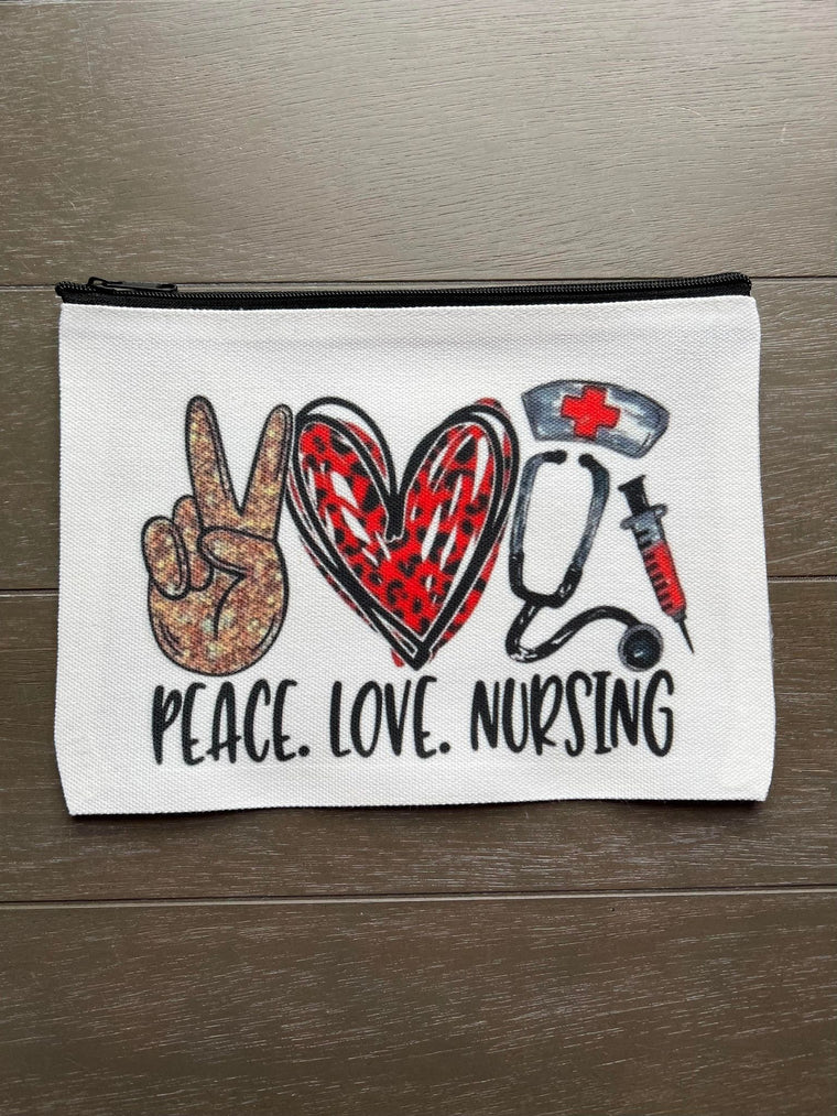 Peace Love Nursing Makeup Cosmetic Bag