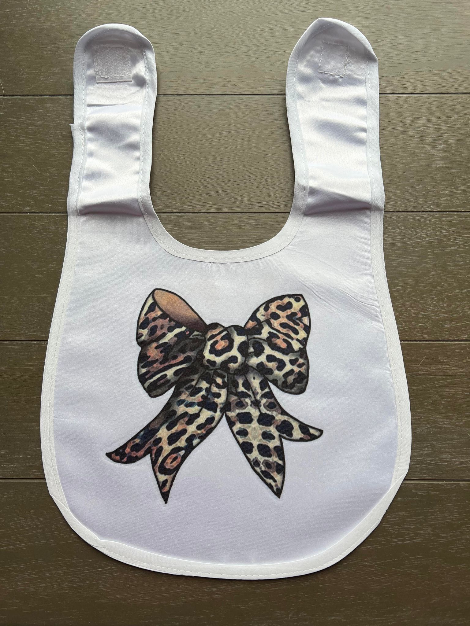 Cheetah Bow Sublimated Baby Bibs