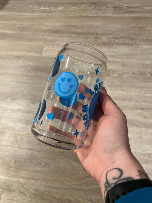 Love More Worry Less Full Wrap Libbey Can Glass