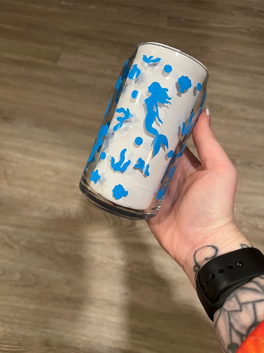 Mermaid Full Wrap Libbey Can Glass