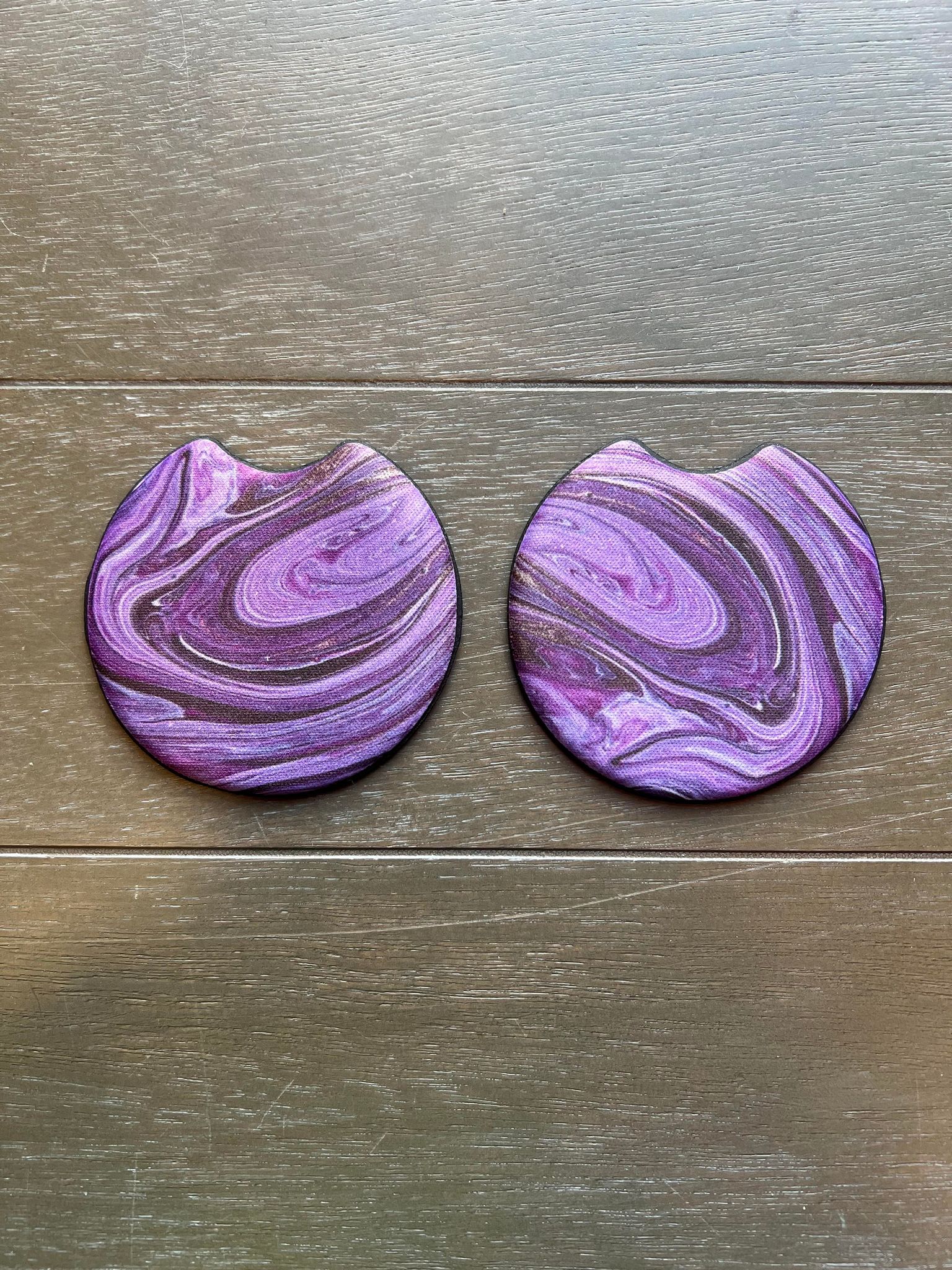 Purple Swirl Car Coasters