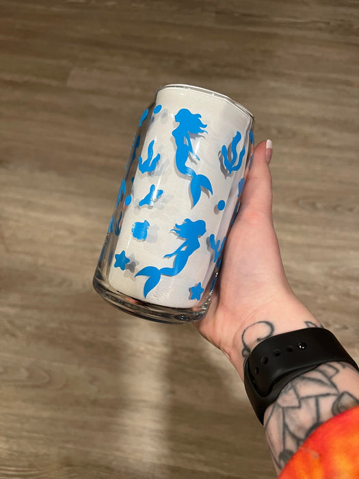 Mermaid Full Wrap Libbey Can Glass
