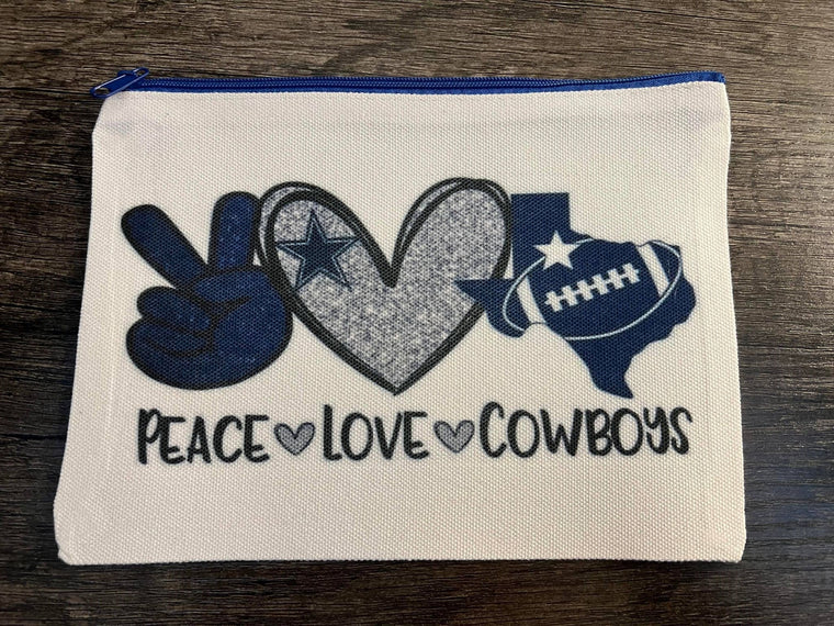 Peace Love Cowboys Makeup Cosmetic Bag