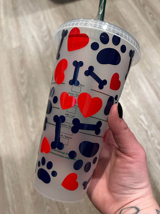 Paw and Heart Theme Tumbler