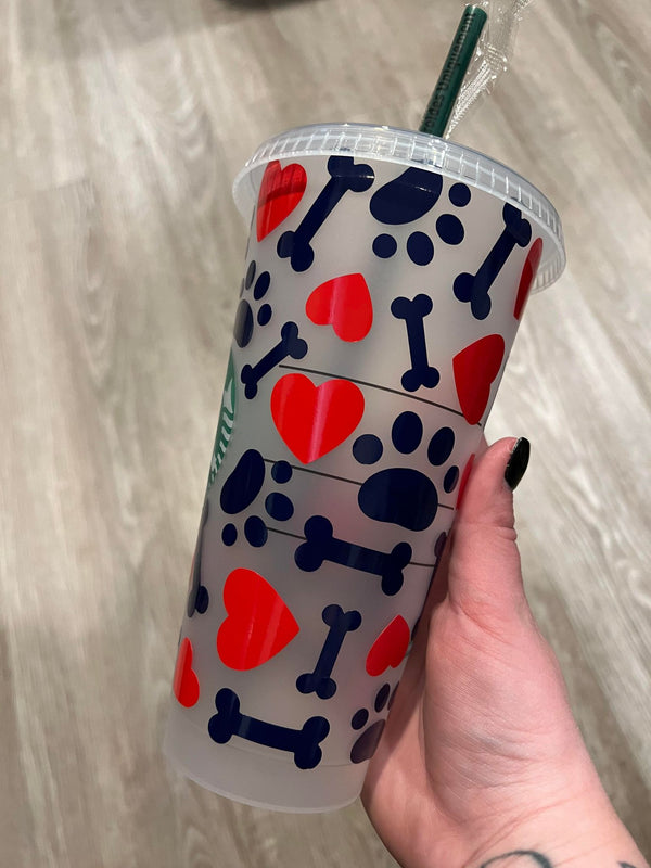 Paw and Heart Theme Tumbler