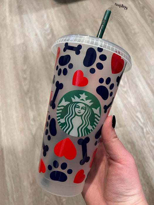 Paw and Heart Theme Tumbler