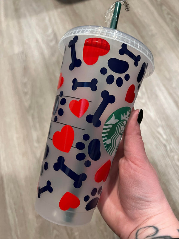 Paw and Heart Theme Tumbler