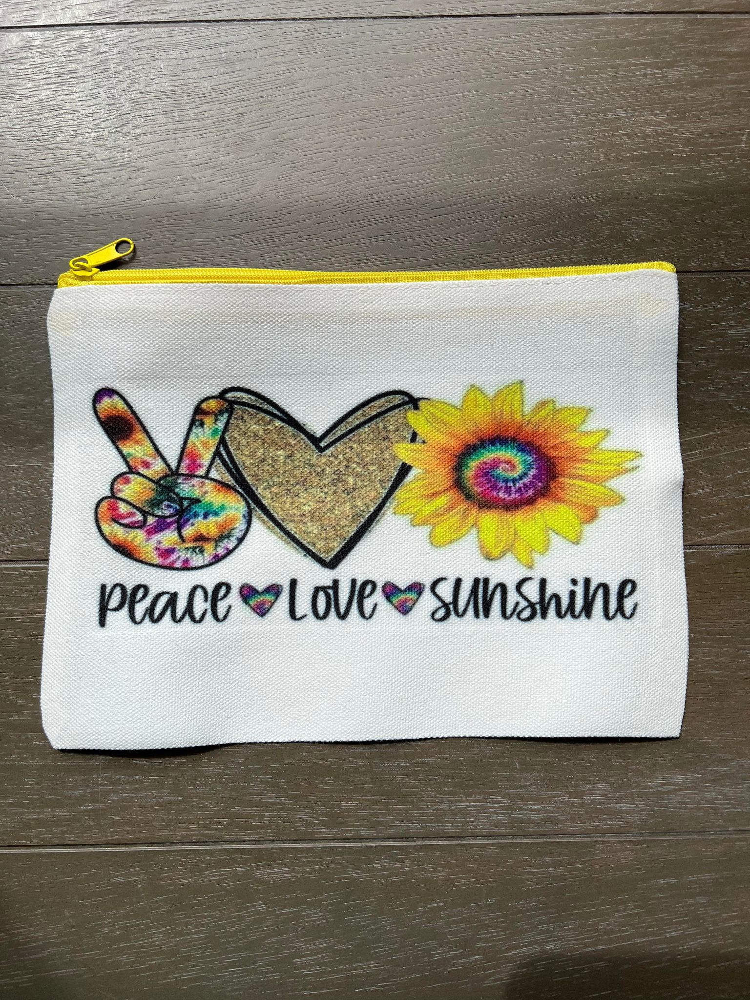 Peace Love Sunshine Makeup Cosmetic Bag