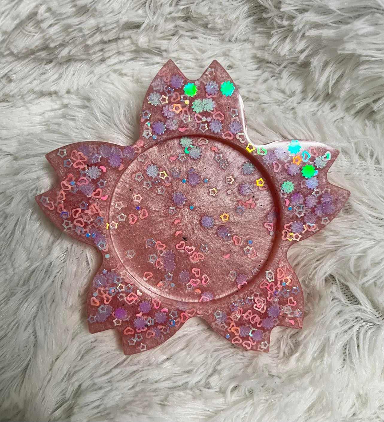 Resin Cherry Blossom Coaster