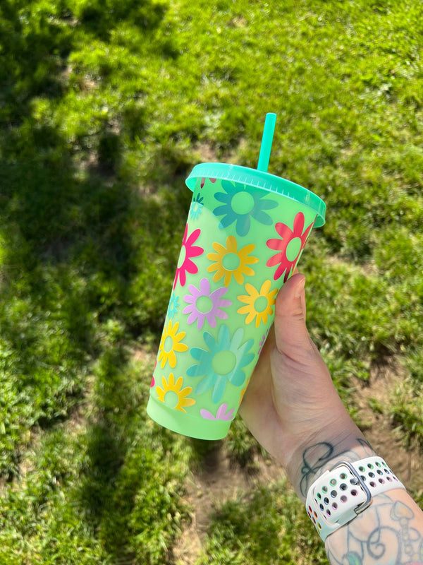 Colorful Floral Color Tumbler