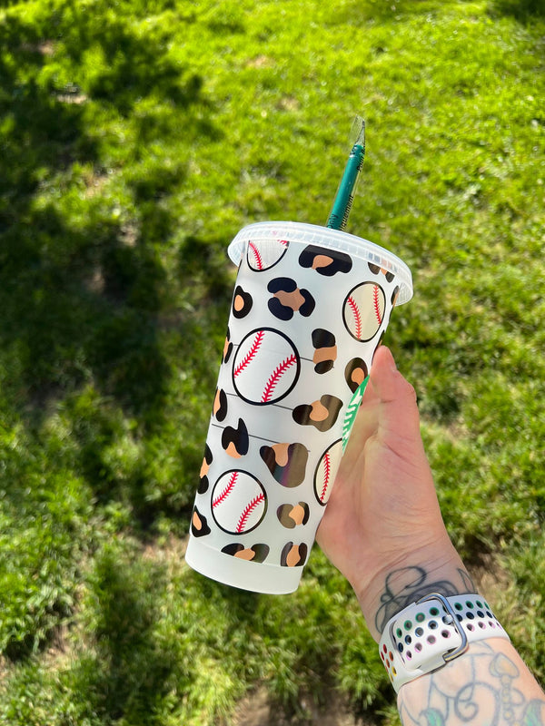 Baseball Cheetah Tumbler