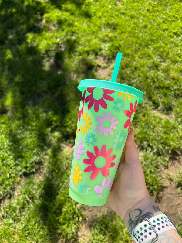 Colorful Floral Color Tumbler