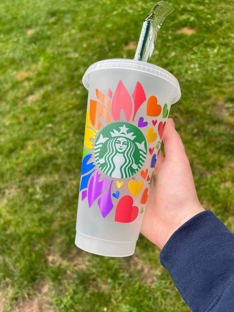 Pride Flower with Hearts Tumbler