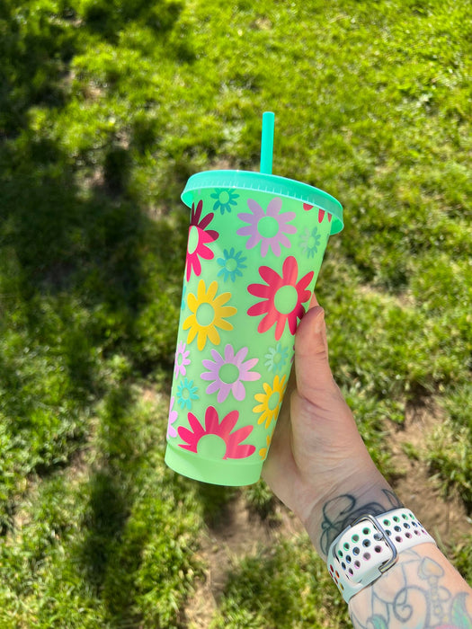 Colorful Floral Color Tumbler