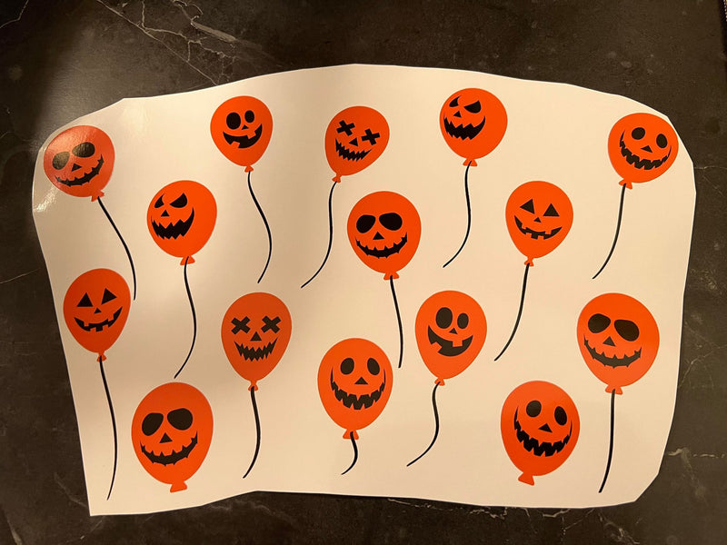 Orange Halloween Balloons Cold Cup Wrap