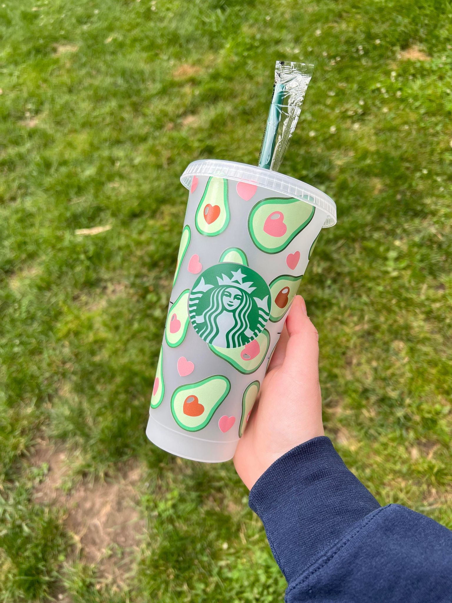 Avocado with Hearts Cold Cup Tumbler