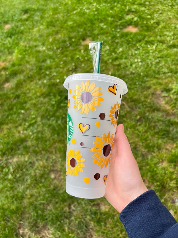 Sunflower with Hearts Tumbler