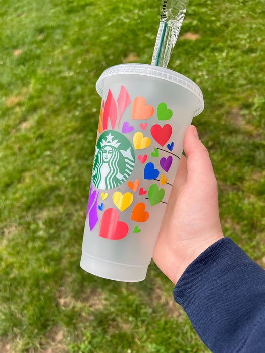 Pride Flower with Hearts Tumbler