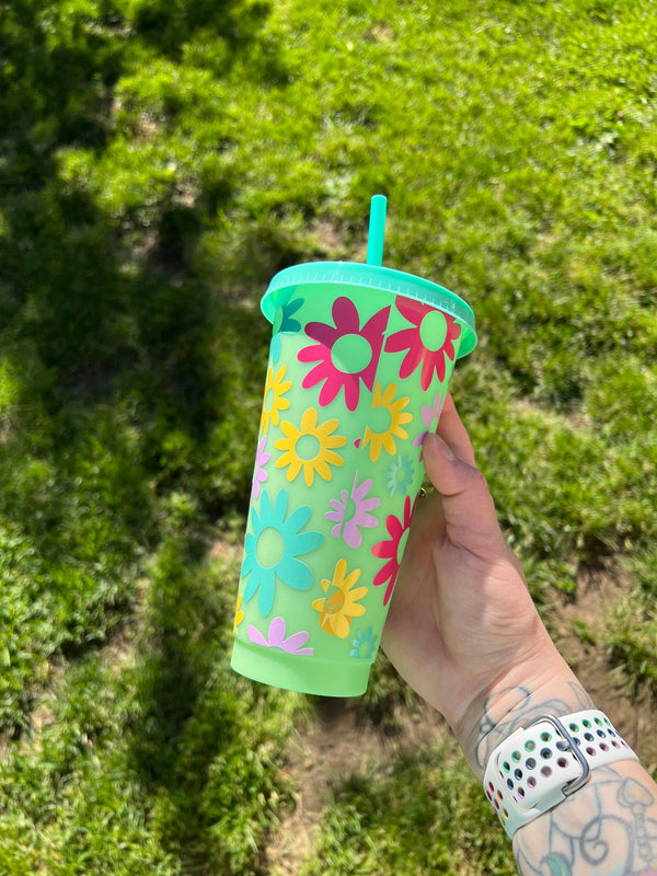 Colorful Floral Color Tumbler