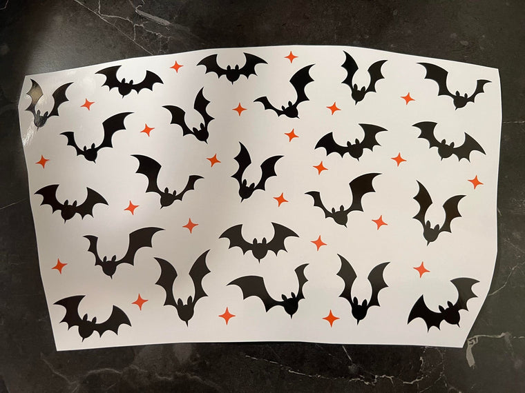 Bats and Stars Halloween Theme Cold Cup Wrap