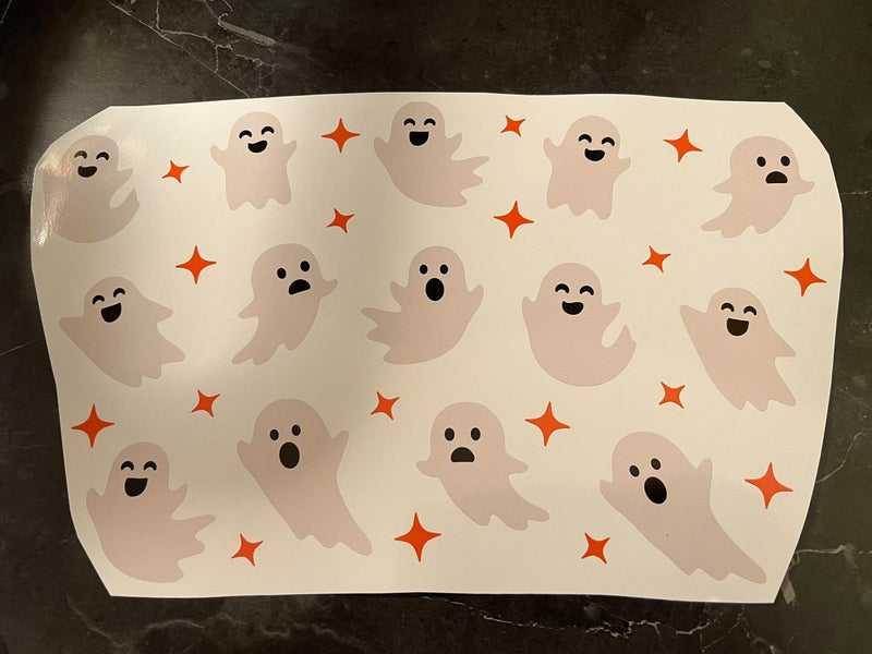 Ghost and Star Halloween Theme Cold Cup Wrap