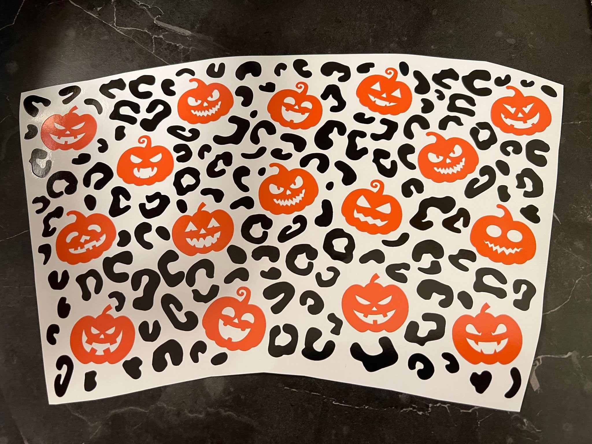 Pumpkin and Cheetah Theme Cold Cup Wrap