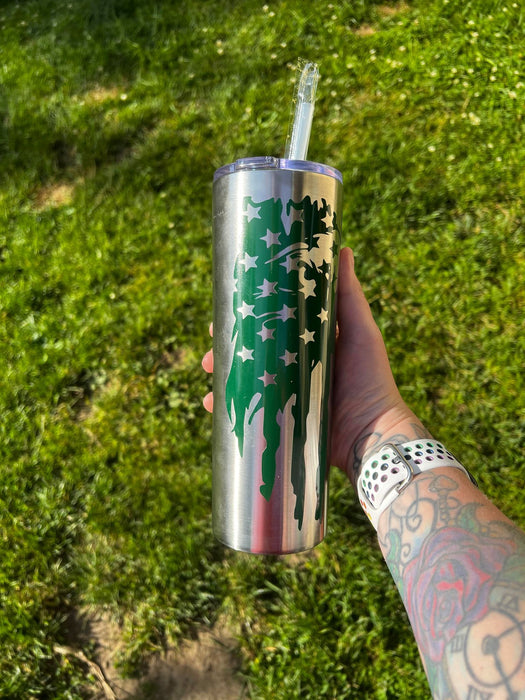 Eagle with Flag 20oz Skinny Tumbler