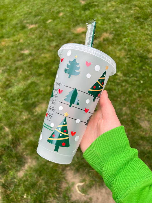 Christmas Trees with Hearts Tumbler