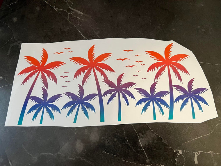 Palm Tree and Bird Theme Cold Cup Wrap