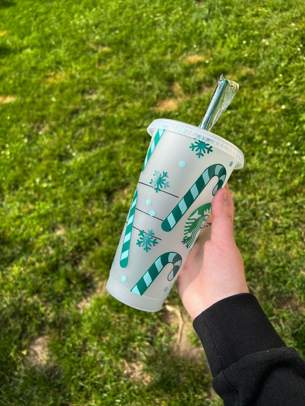 Candy Cane, Snowflakes and Bubbles Tumbler
