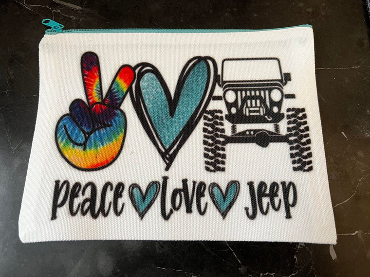 Peace Love Jeep Cosmetic Bag